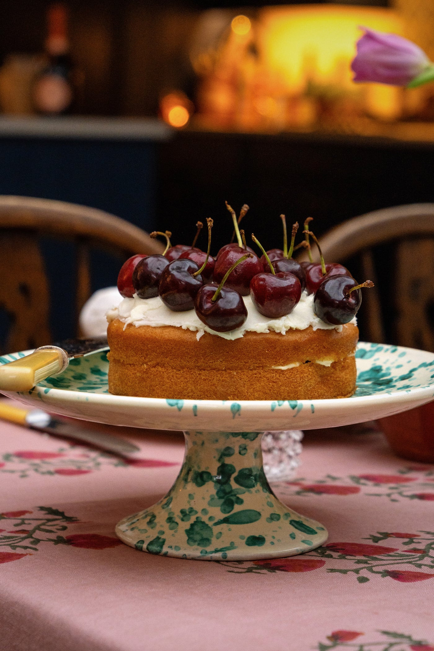 Yellow and Verde Splatter Cake Stand | Tuckernuck (US)