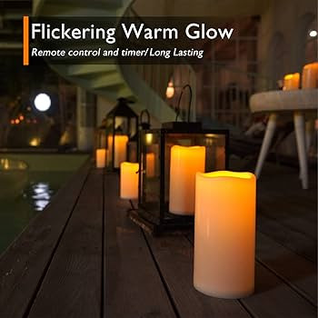 Homemory 10" x 4" Large Waterproof Outdoor Flameless Candles with Remote Control and Timer, Batte... | Amazon (US)