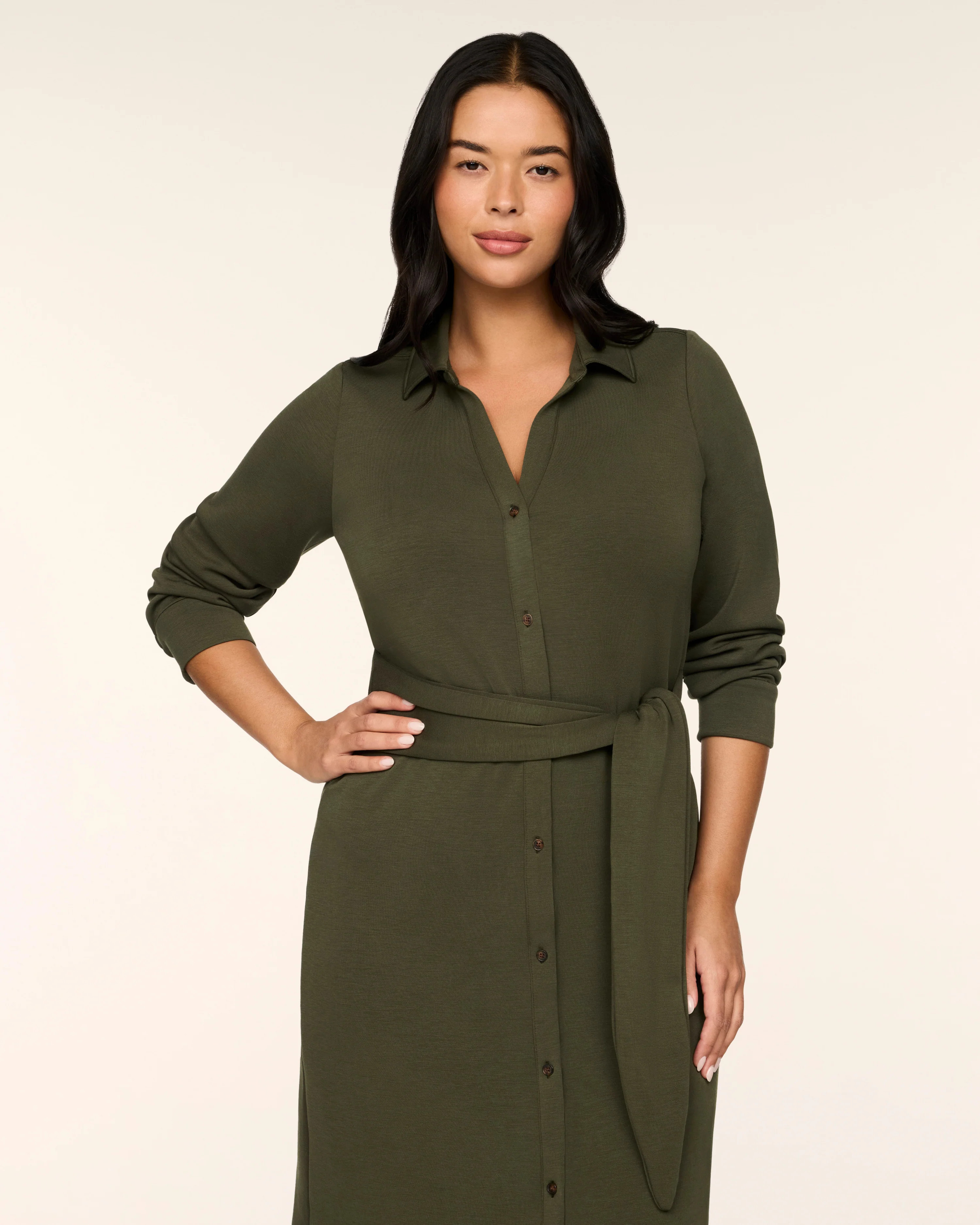 Tie-Waist Midi Shirt Dress | Spanx