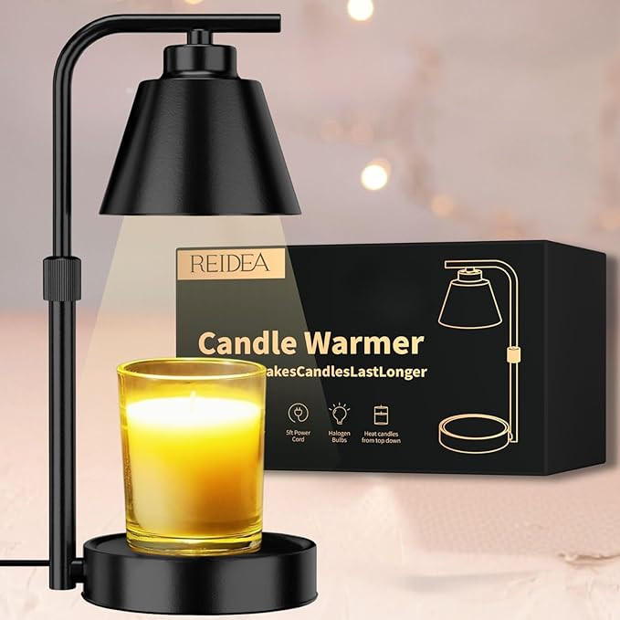 REIDEA Candle Warmer Lamp Timer Dimmer and Adjustable Height, Wax Melt for 3-Wicks Large Jar Scen... | Amazon (US)