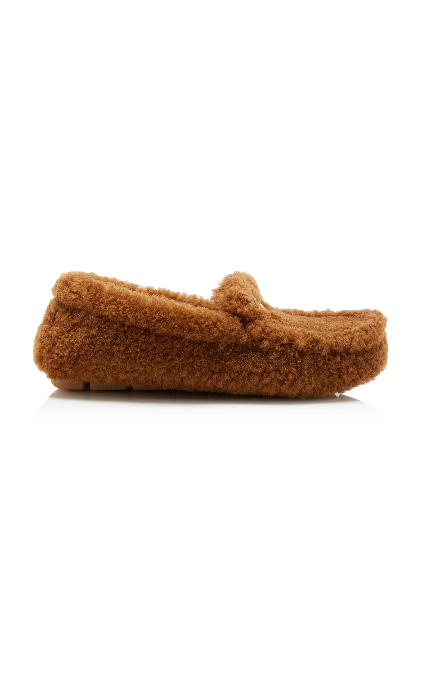 Prada - Shearling Driving Shoes - Brown - IT 39.5 - Moda Operandi | Moda Operandi (Global)