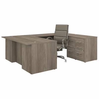 Office 500 Collection 5 Piece U-Shape Computer Desk Office Set with Chair | Wayfair North America