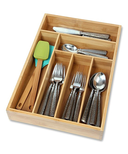 Island Bamboo Drawer Organizers - Bamboo Large Flatware Tray | Zulily