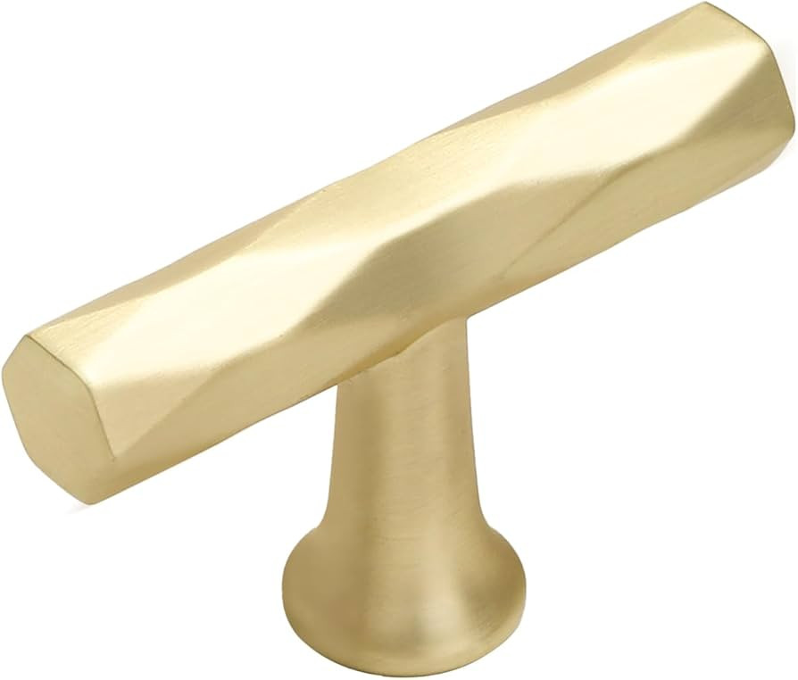 Brushed Gold Cabinet Knobs 5 Pack Hammered Brass Cabinet Handles Decorative Kitchen Drawer Dresse... | Amazon (US)