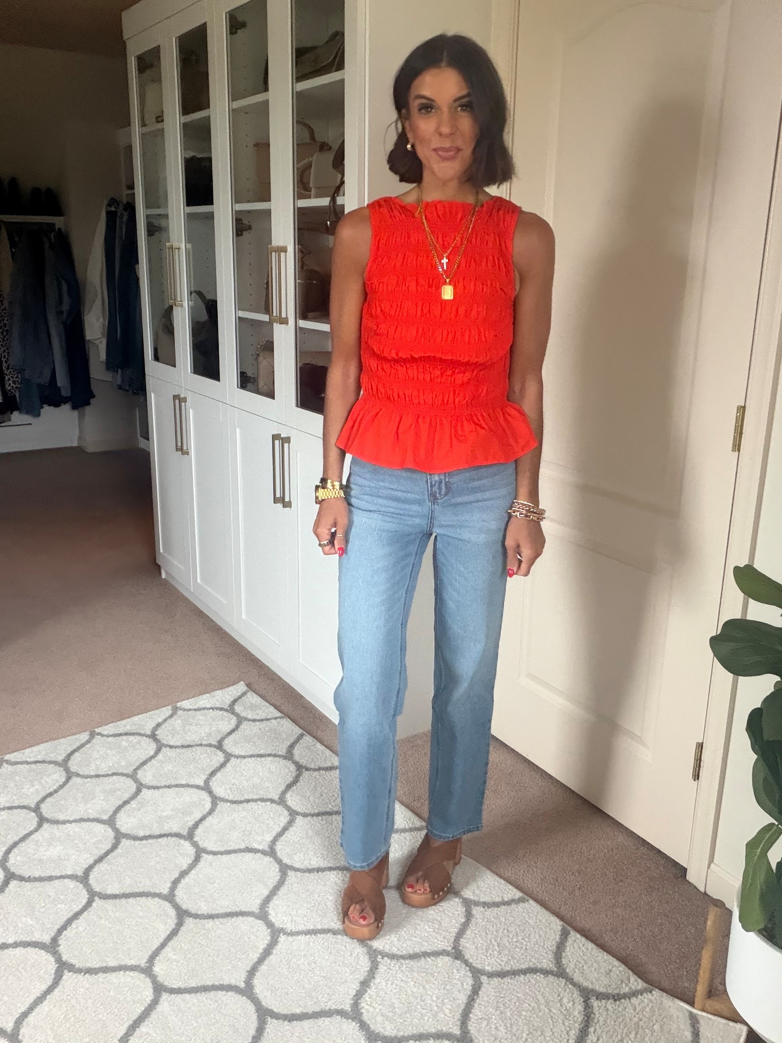 These $14 Walmart jeans are AMAZING! I’m 5’5 and in my true size 0. Size xs in top. 

#LTKgrwm #LTKmomlife #LTKootd