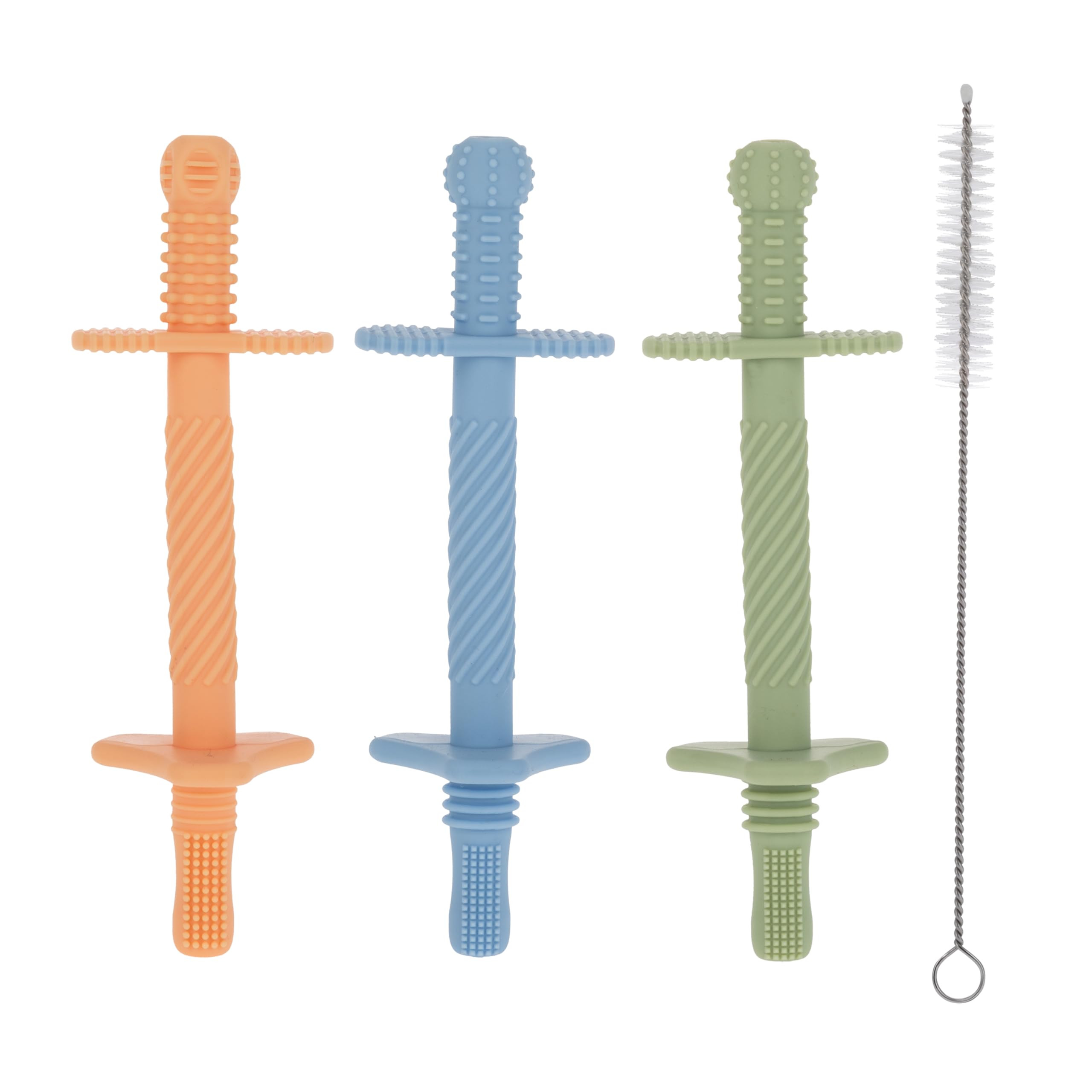 Nuby Sensory Silicone Tube Teethers - (3 Pack) Textured Infant and Baby Teether Toys - 3+ Months ... | Amazon (US)