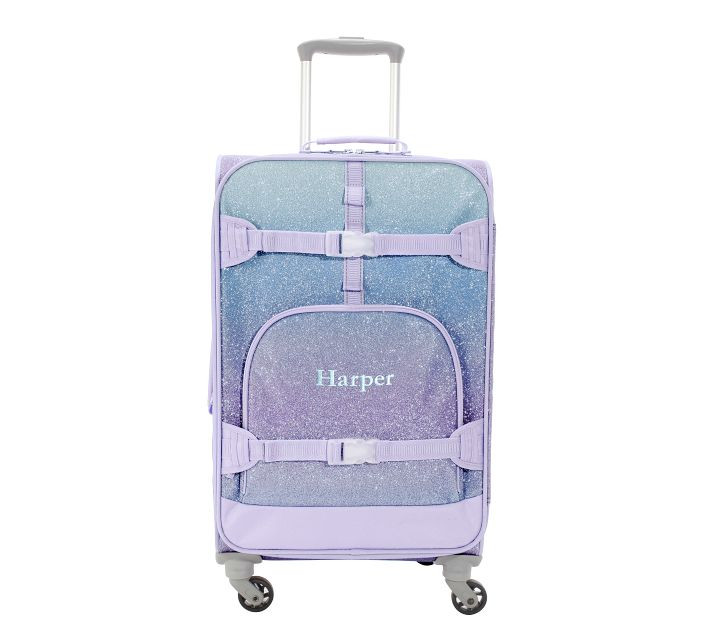 Mackenzie Lavender/Aqua Ombre Sparkle Glitter Spinner Luggage | Pottery Barn Kids | Pottery Barn Kids