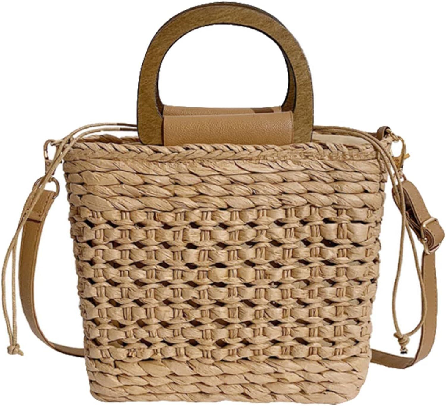 Straw Bag Tote Bag Women Stylish Beach Straw Tote Bag High Capacity Fashion Handbag Tote Bag for Wom | Amazon (US)