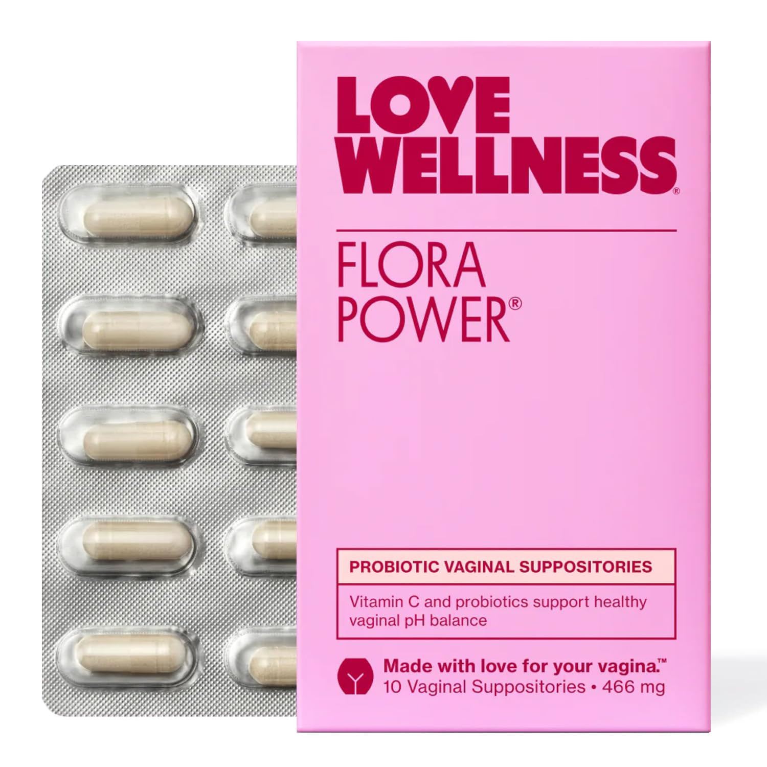 Love Wellness Flora Power | Vaginal Probiotic Suppositories with Vitamin C | Supports pH Balance ... | Amazon (US)