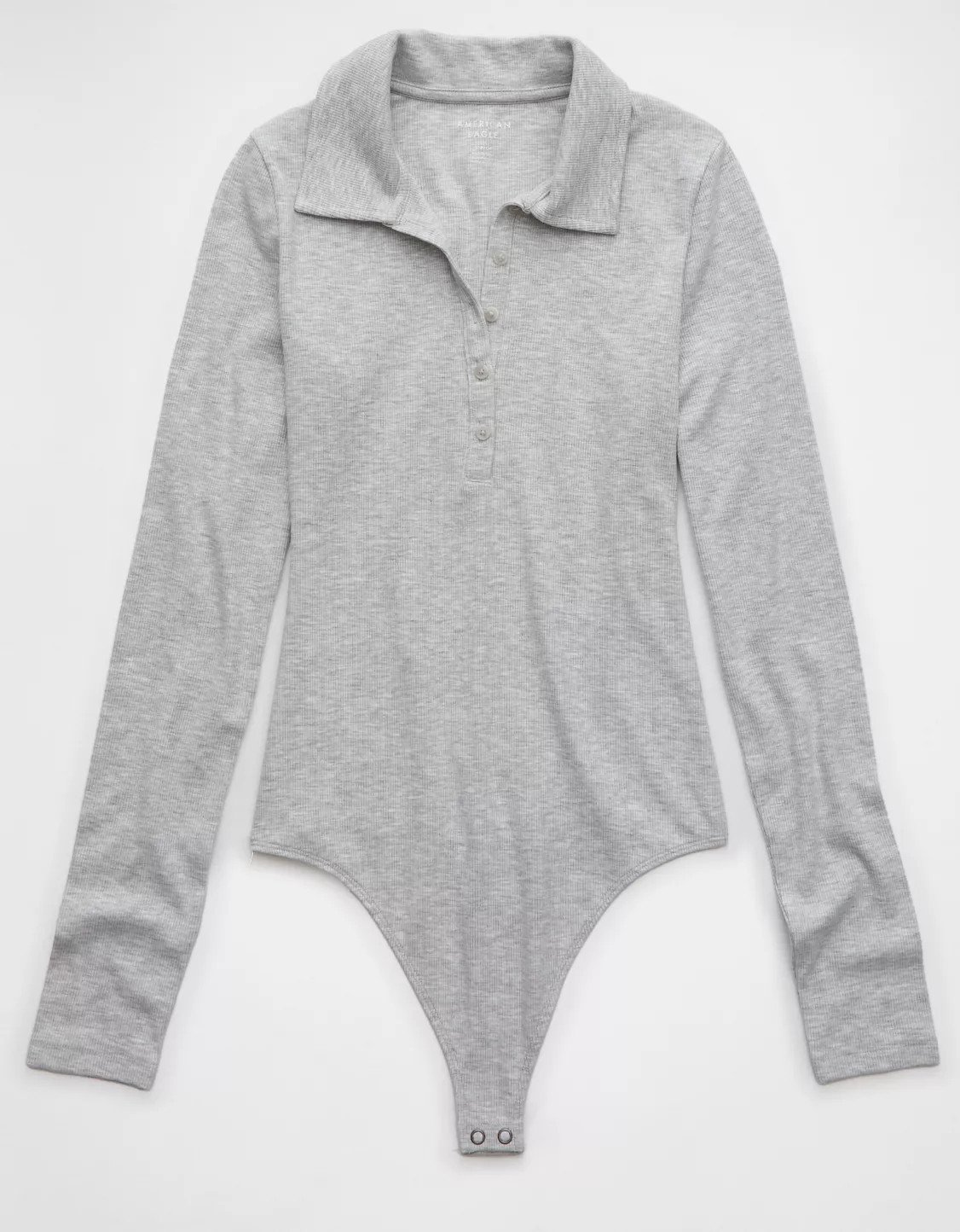 AE Long-Sleeve Collared Bodysuit | American Eagle Outfitters (US & CA)