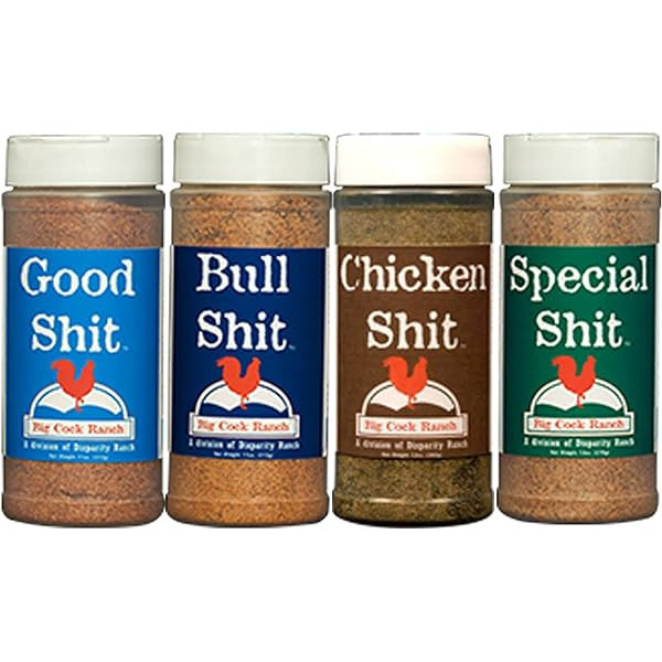 Big Cock Ranch Gourmet Seasoning Bundle All-Purpose Special Shit 13oz, Bull Shit for Steak 12oz, Good Shit Sweet N' Salty 11oz and Chicken Shit 12oz Gluten-Free and No MSG | Amazon (US)