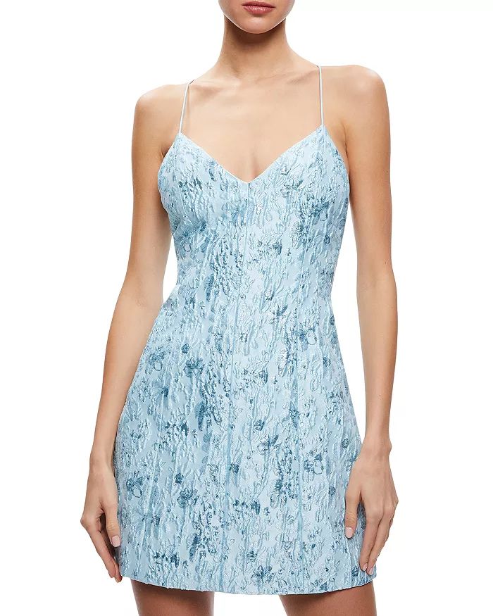 Tayla Floral Jacquard Mini Slip Dress | Bloomingdale's (US)