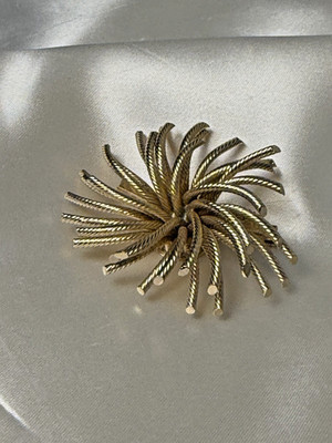 Vintage Gold Tone Wire Burst Brooch – Sculptural Mid-Century Statement Pin | eBay US