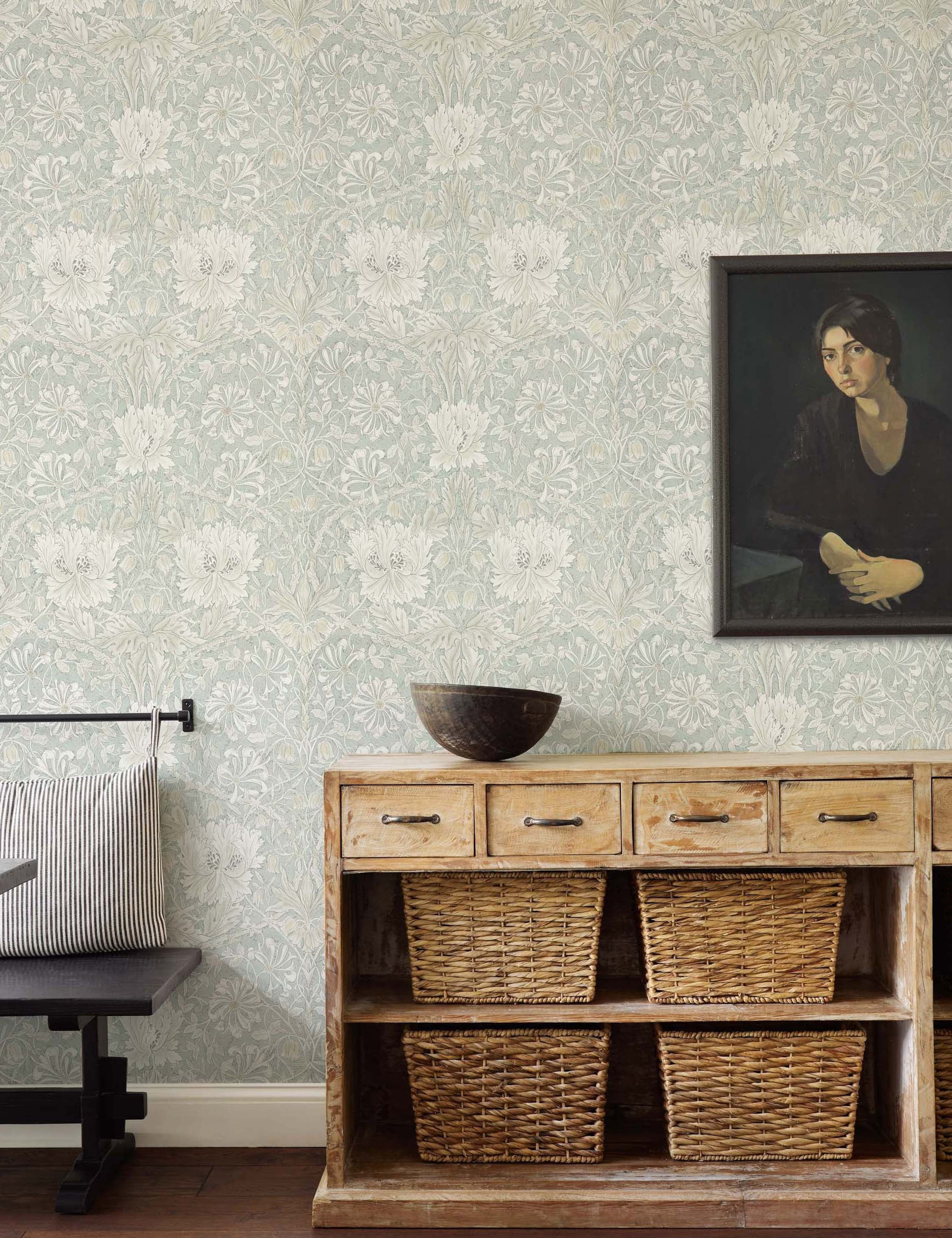 Pure Honeysuckle & Tulip Wallpaper by Morris & Co. | Lulu and Georgia 