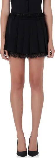 Peekaboo Lace Trim Pleated Skort | Nordstrom