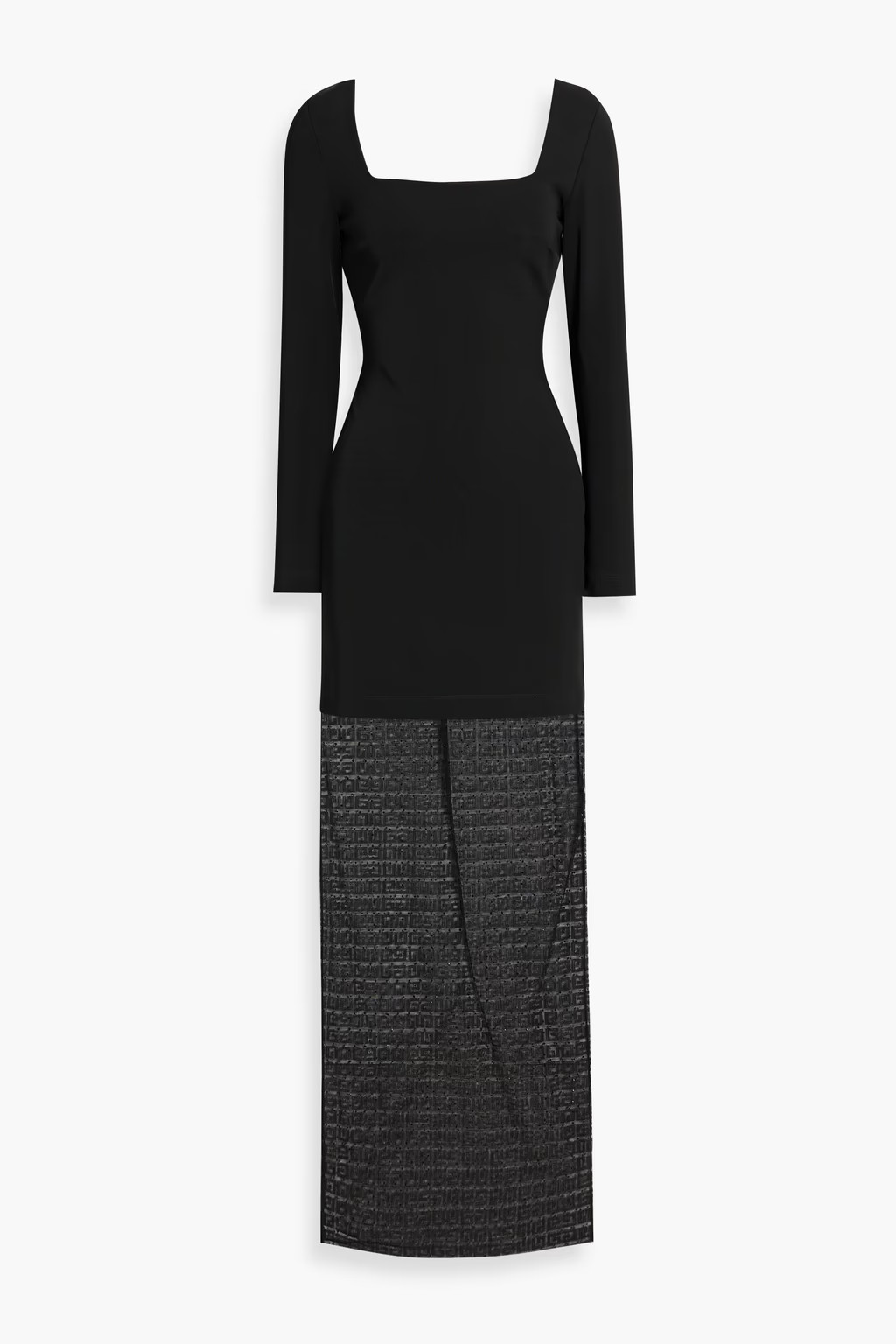 Embellished stretch-knit and mesh maxi dress | The Outnet (US and CA)