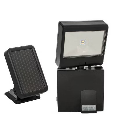 Maxsa Innovations Solar Powered LED Security Spotlight: Outdoor Weather-Resistant Black Plastic, 100 Lumens, No Assembly Required | Target