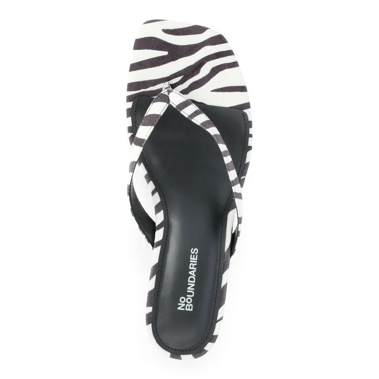 No Boundaries Kitten Heel Thong Sandals, Women’s | Walmart (US)