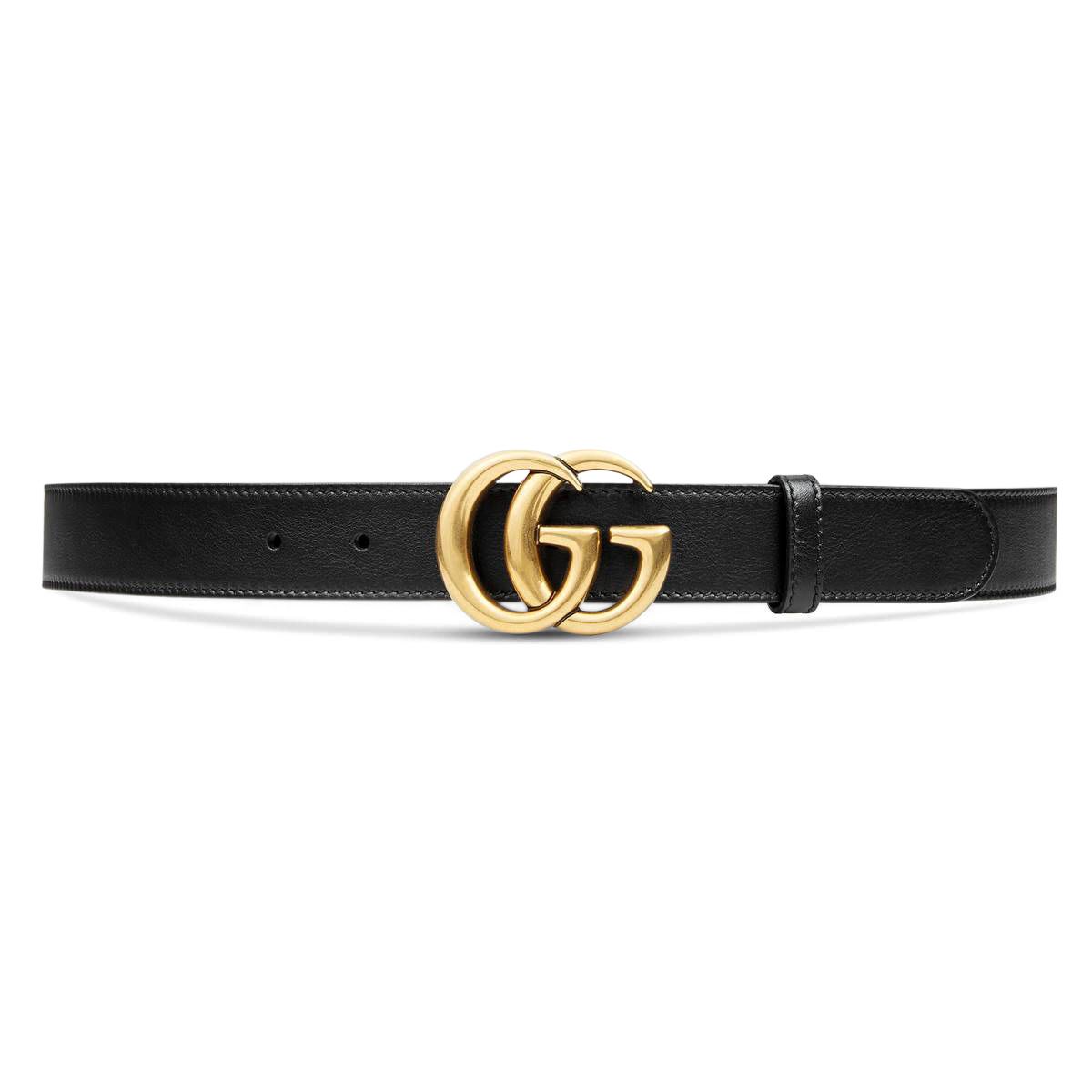 Gucci Double G Brass Buckle Leather Belt Antique Brass Buckle 1 Width Black | StockX