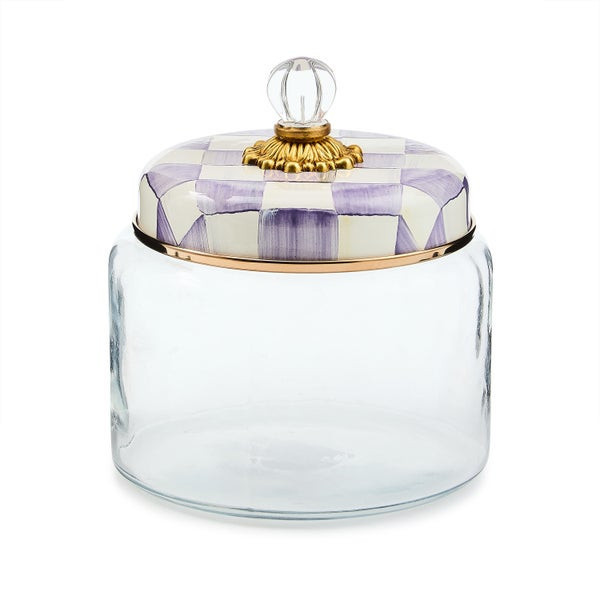 MacKenzie-Childs Violet Check Medium Kitchen Canister | MacKenzie-Childs