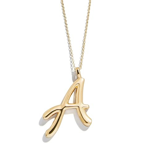 Amazon.com: BaubleBar Gwen Mini Pave Bubble Initial Necklace - Cubic Zirconia Letter Pendant, Gol... | Amazon (US)
