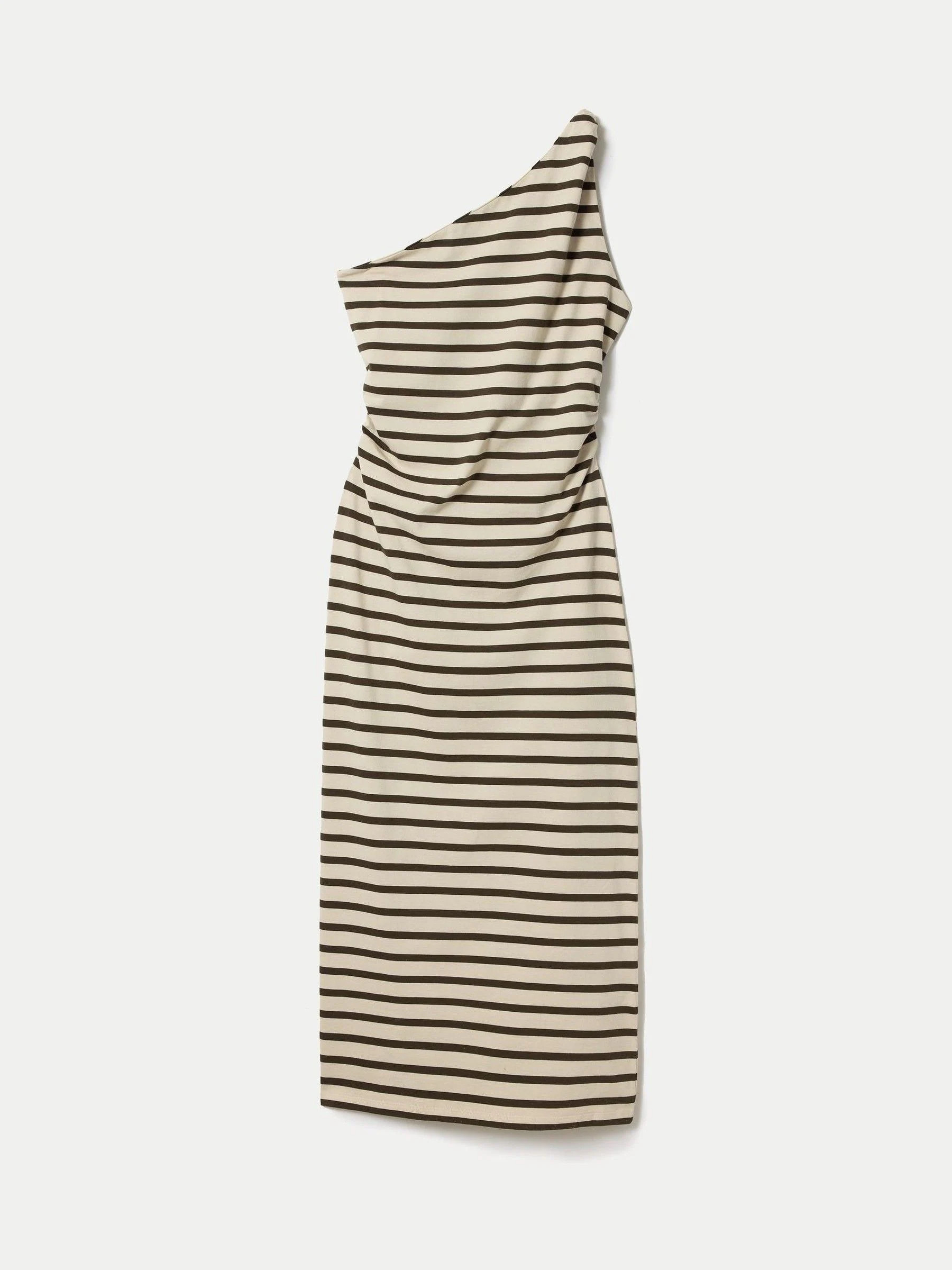 Jigsaw Jigsaw Green Stripe One Shoulder Dress | Next US