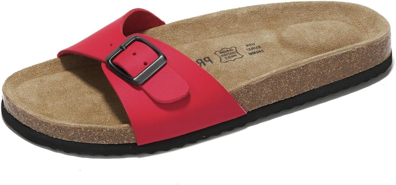 100% Genuine Leather Sandals Women Dressy Summer Beach Essentials - Flip Flops & Slides for Women... | Amazon (US)