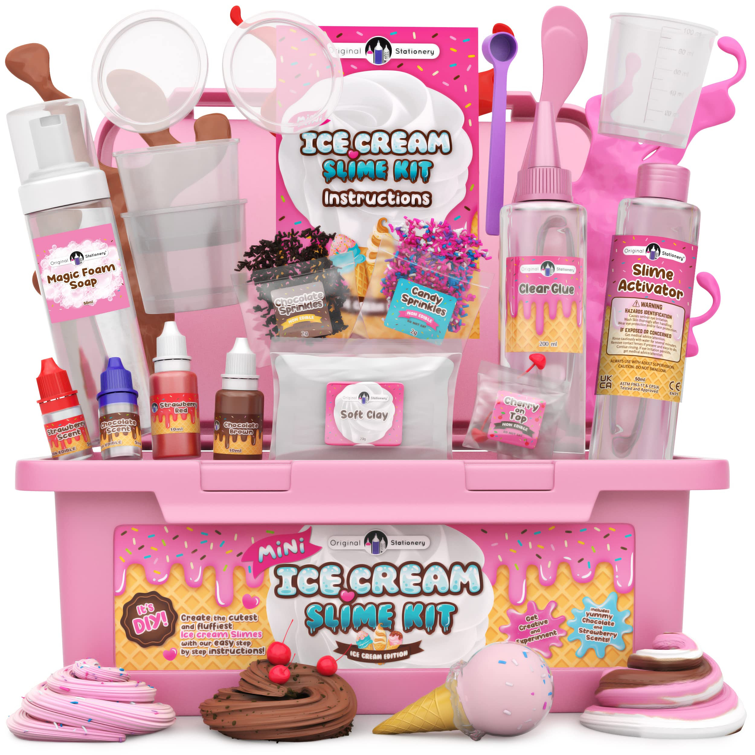 Original Stationery Mini Slime Kit for Girls - Ice Cream Edition, All You Need To Make Ice Cream Sli | Amazon (UK)