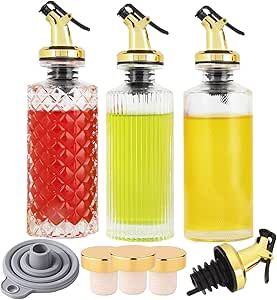 Shining Craft Coffee Syrup Dispenser Set of 3 Oil and Vinegar Dispenser Set with Leak-Proof Lids ... | Amazon (US)
