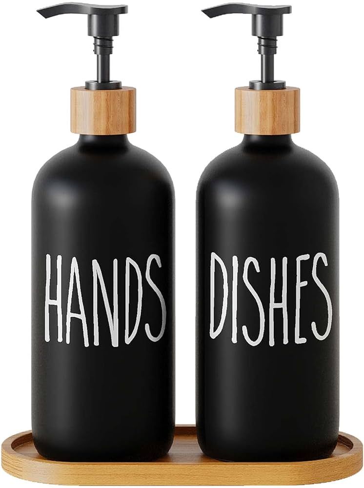 Soap Dispenser,Dish Soap Dispenser for Kitchen Sink.Glass Hand Soap Dispenser, Modern Farmhouse D... | Amazon (US)