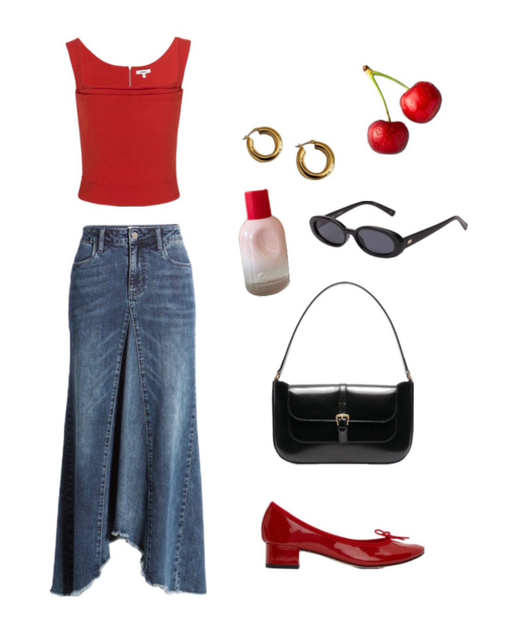 Pops of red for early fall 🍒 #denimskirt #balletflats 

#LTKSeasonal #LTKshoecrush #LTKstyletip
