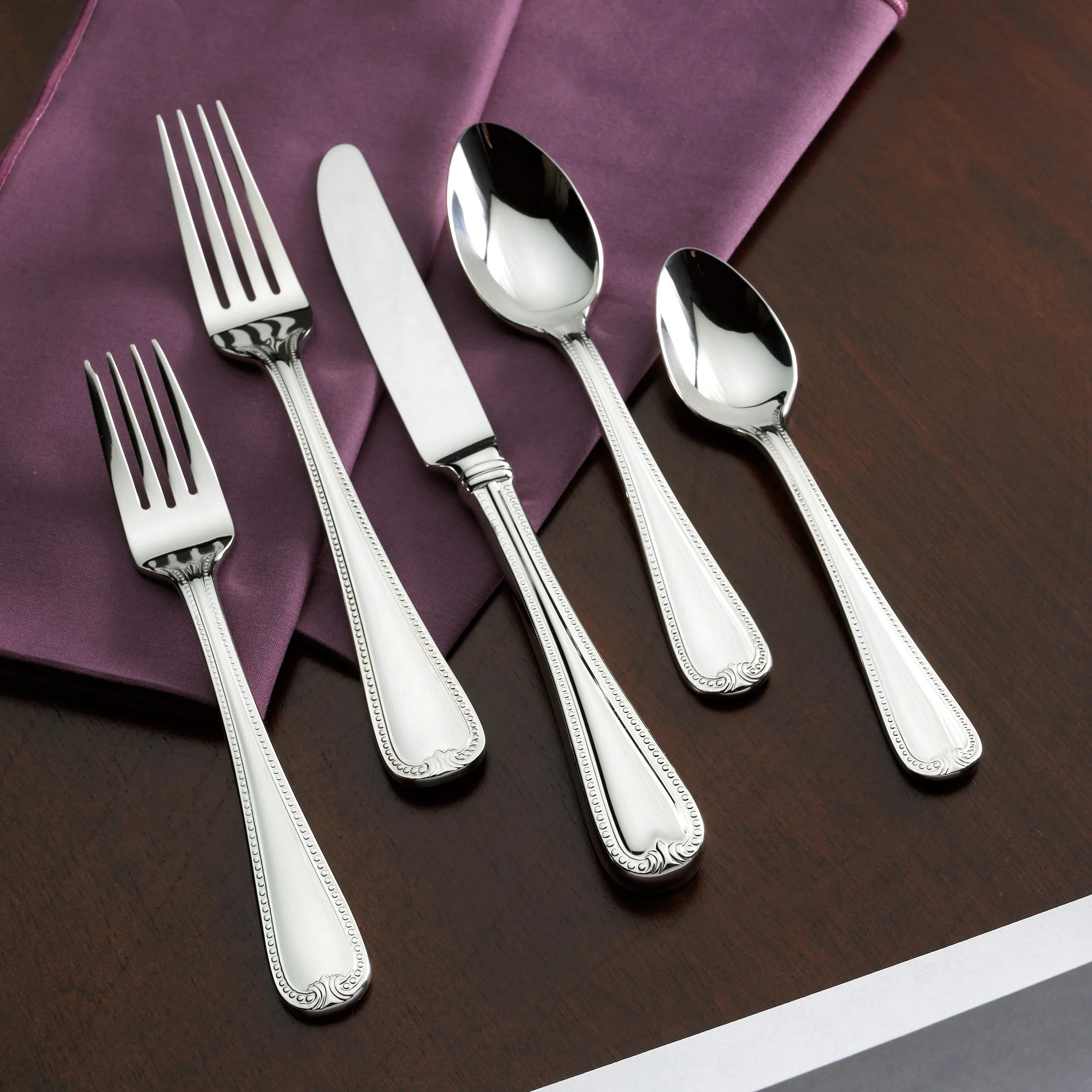 Vintage Jewel 5-Piece 18/10 Stainless Steel Flatware Set, Service for 1 | Wayfair North America