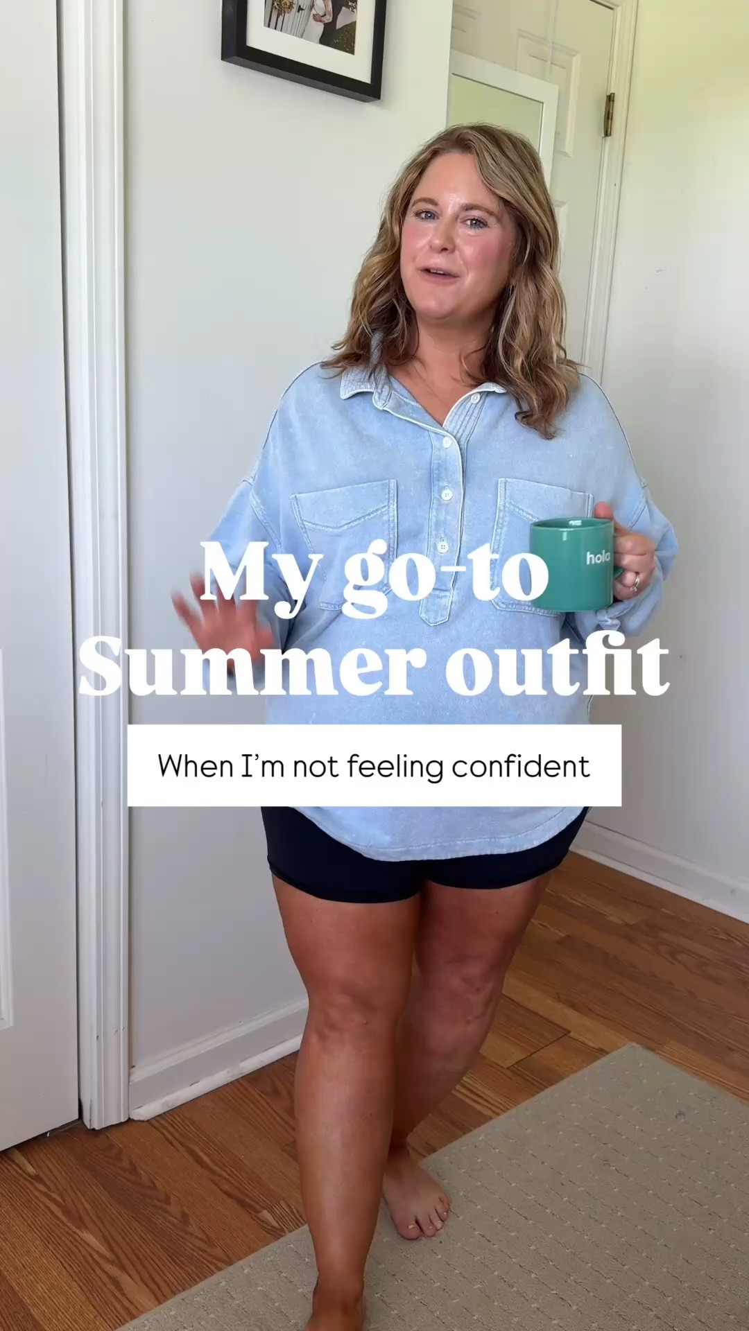 Bloat friendly outfit! Wearing an XXl in my shorts and tee.  My gauze shirt is older so linked similar.

#LTKMidsize #LTKSeasonal #LTKmomlife