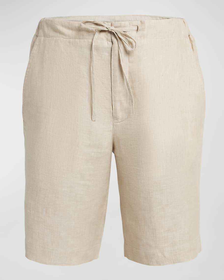 Loro Piana Men's Linen Drawstring Bermuda Shorts | Neiman Marcus