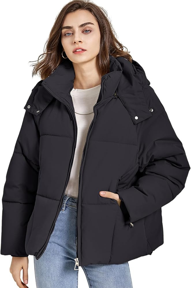 Gihuo Womens Puffer Jacket Winter Warm Coats Hooded Quilted Jackets with Removable Hood | Amazon (US)