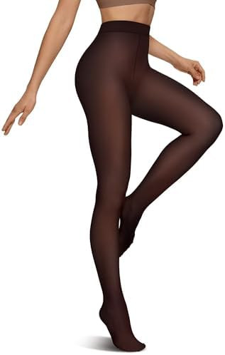 Vertvie Fleece Lined Tights for Women Thermal Pantyhose Fake Translucent Winter Warm Tights High ... | Amazon (US)