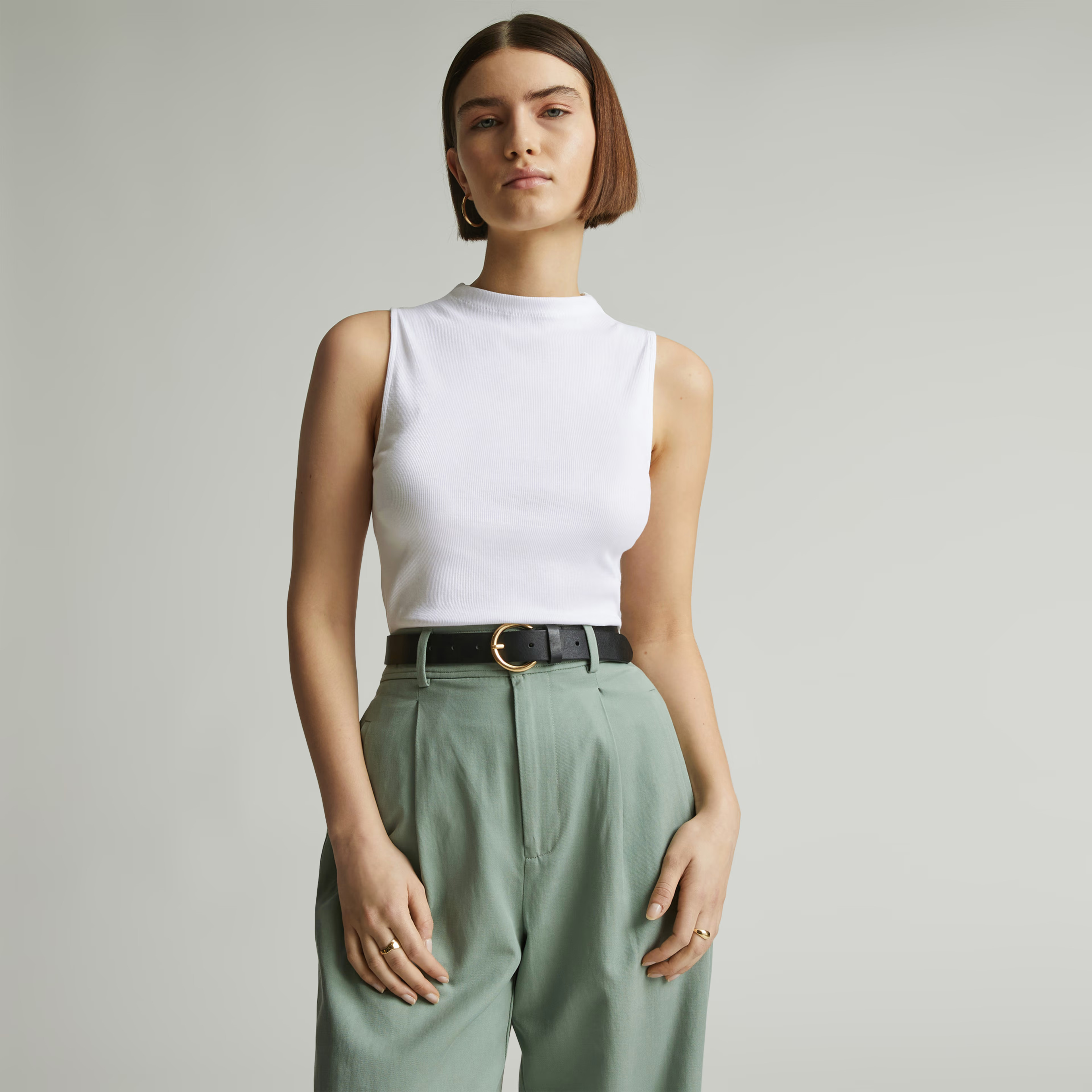 The Pima Micro-Rib Funnel-Neck Tank | Everlane