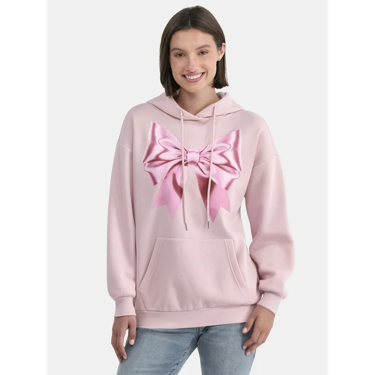 No Boundaries Oversized Printed Hoodie, Women's and Women’s Plus | Walmart (US)