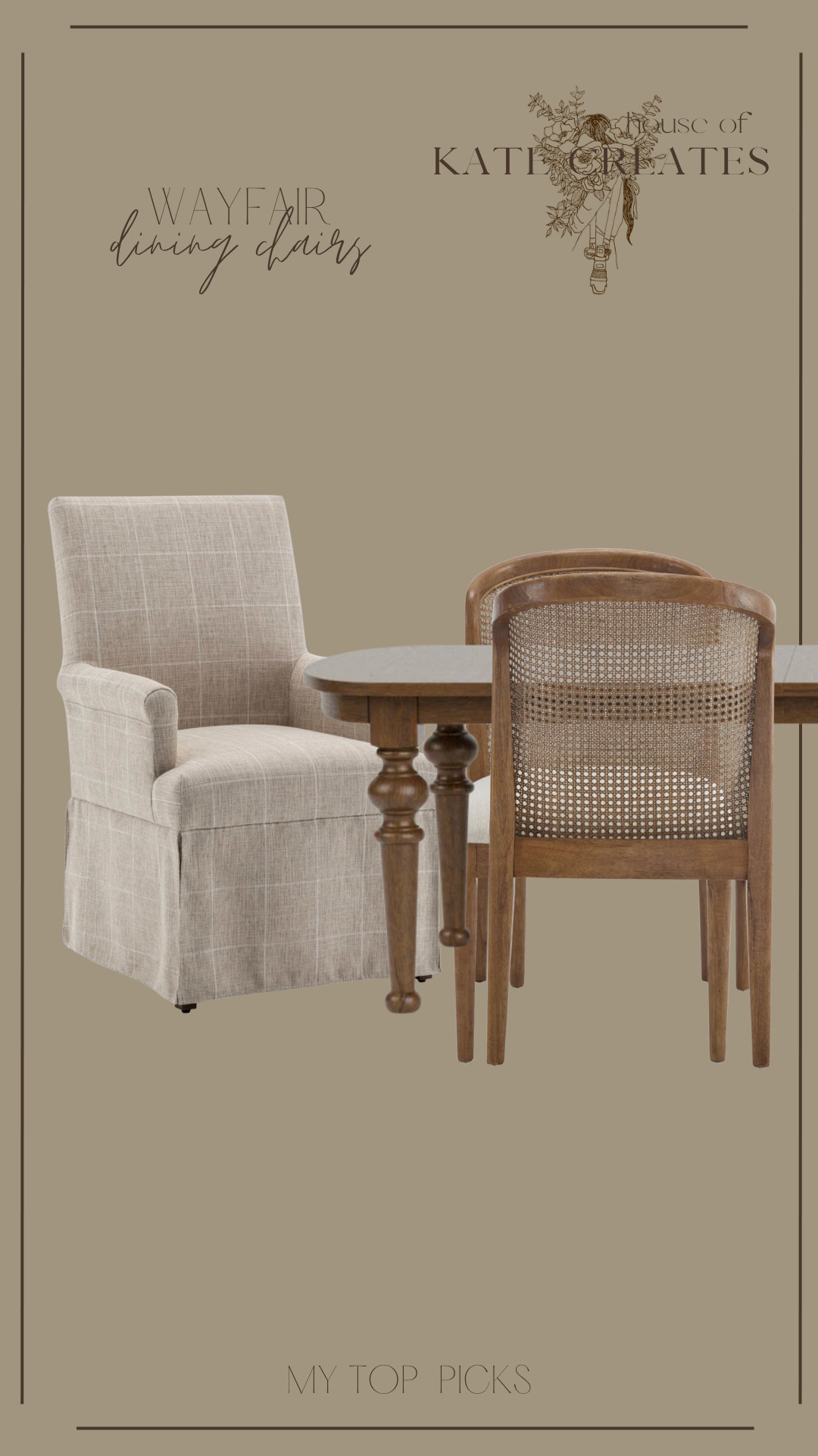 Loving this combo and everything is on mega sale!!! The skirted dining chair is perfect for the captain seat. The paired with the cane webbing dining chair, and this dark wood dining table? PERFECTION! 

 #LTKHome