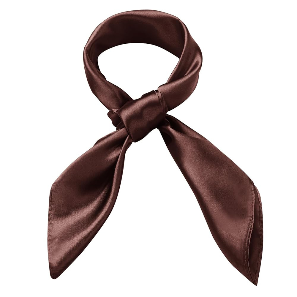 Women Silk Feeling Scarf 23.6'' Solid Color Square Satin Scarf Neck Head Bandana for Halloween Co... | Amazon (US)