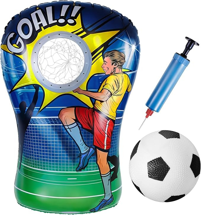 Inflatable Soccer Toss Target Set Soccer Challenge Outdoor Soccer Games Backyard Toss Soccer Goal... | Amazon (US)