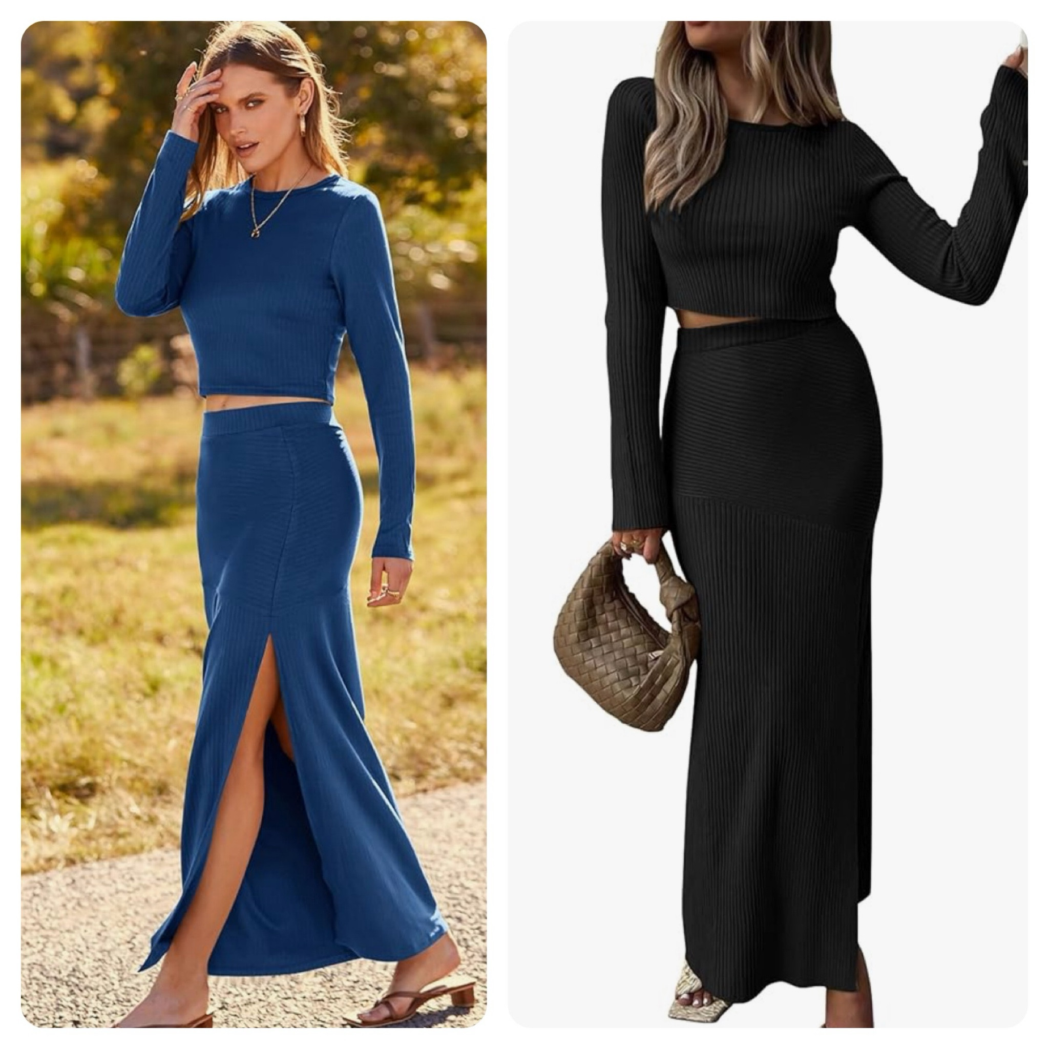 2 Piece Outfit - Rib Knit Crop Top And Slit Maxi Dress Skirt Set

$19

#LTKstyletip #LTKtravel #LTKSpringSale