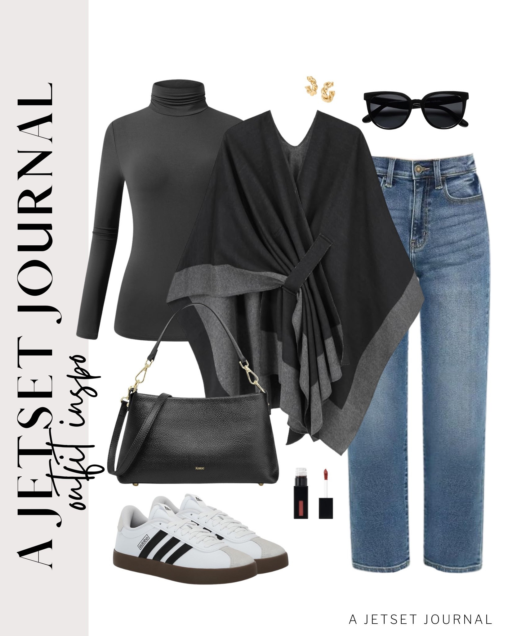 These new wraps add a light and cozy layer that makes every outfit feel put together!
long sleeve turtleneck shirt, shawl wrap poncho, straight leg jeans, airport outfit, fall to winter fashion, comfy outfit, winter style, everyday look, running errand outfit idea, makeup favorite, beauty must have, affordable style, amazon fashion

#LTKSeasonal #LTKU #LTKFindsUnder50