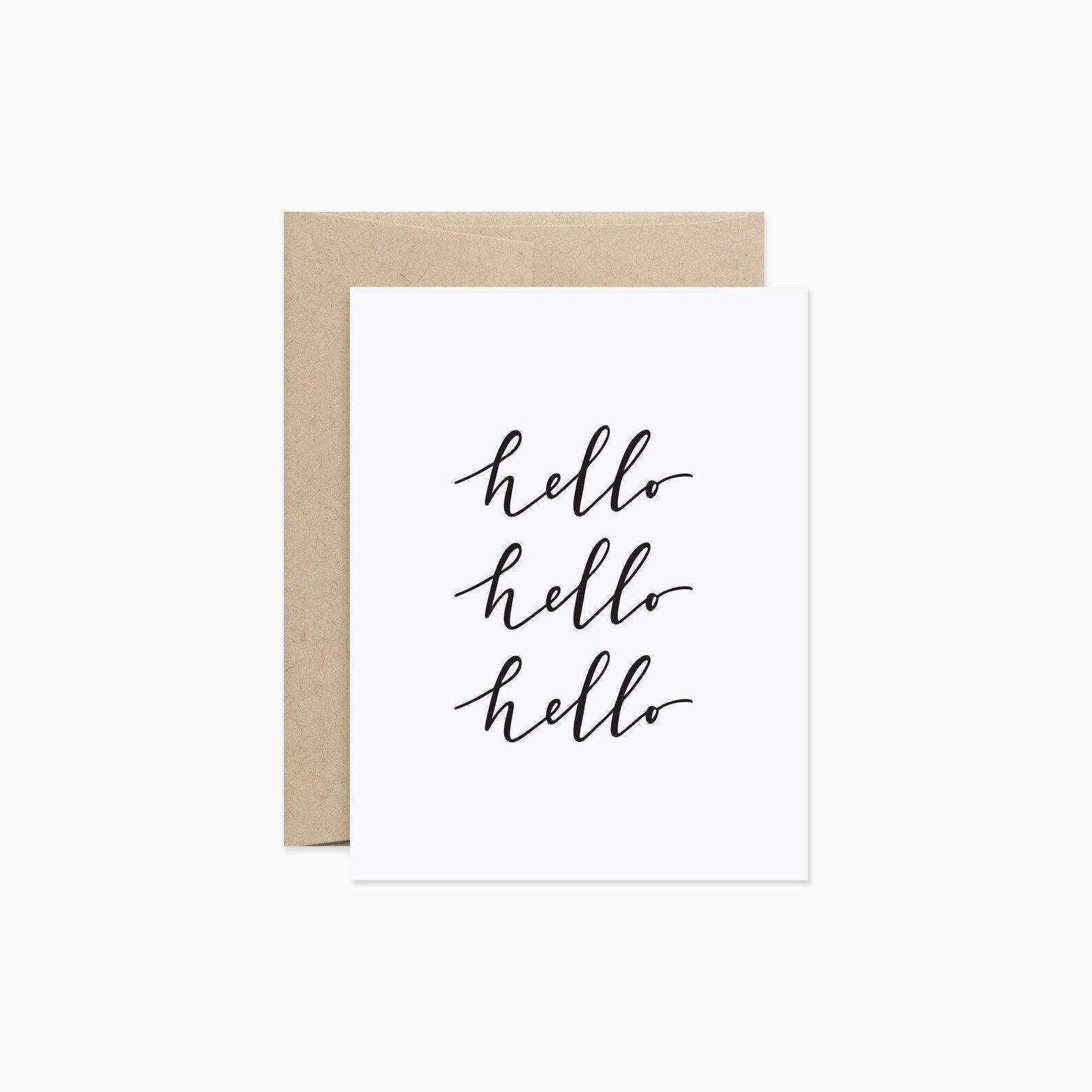 SALE!! Hello card | Calligraphy hello card | Everyday note card | Simple stationery | GCE21 | Etsy (US)