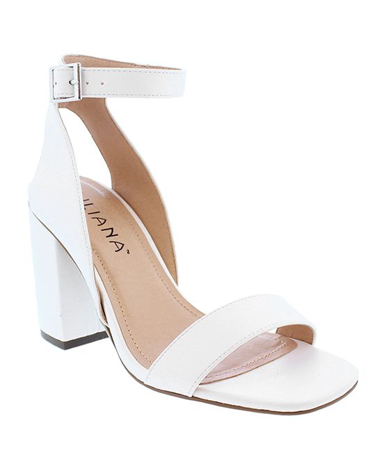 Liliana Footwear Women's Sandals WHITE - White Block-Heel Breann Sandal - Women | Zulily