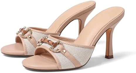 AOSPHIRAYLIAN High Heels Mules for Women Open Toe Slip on Stiletto Heels for Women Round Toe Heel... | Amazon (US)