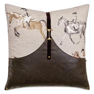 Equestrian Animal Print Faux Leather Throw Pillow | Wayfair North America