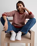 Checkerboard Jacquard Pullover Sweater | Madewell