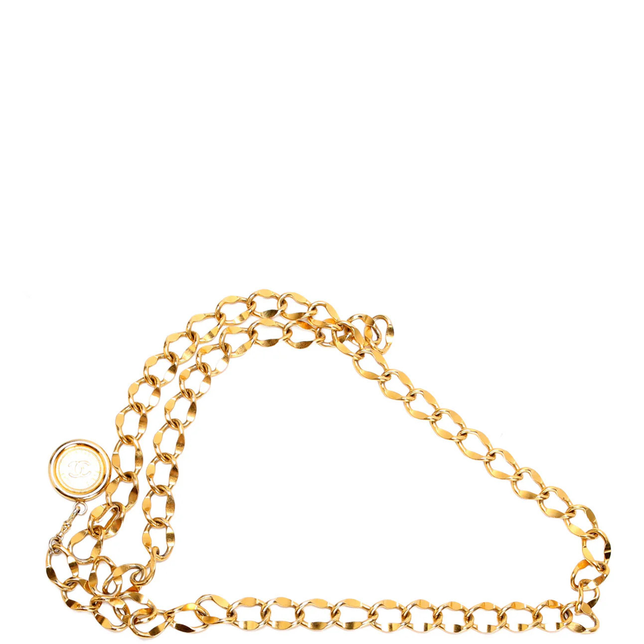 CC Medallion Chain Vintage Belt Gold | Keeks Designer Handbags