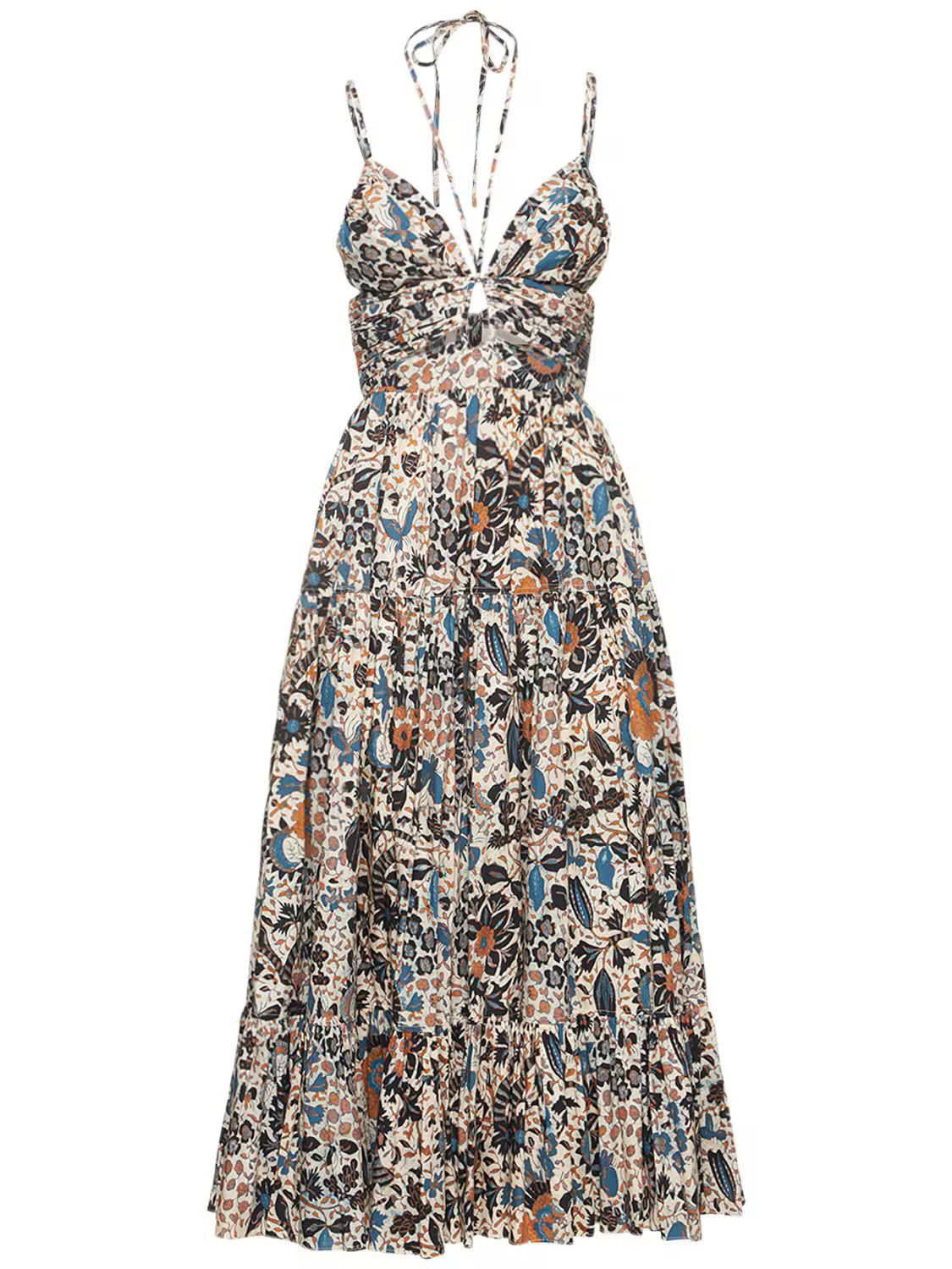 Phoebe Printed Cotton Midi Dress | Luisaviaroma